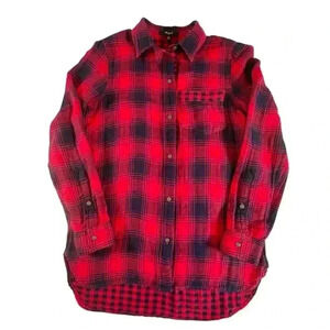 Madewell Women's Red/Black Buffalo Plaid Flannel Shirt SIZE-XS